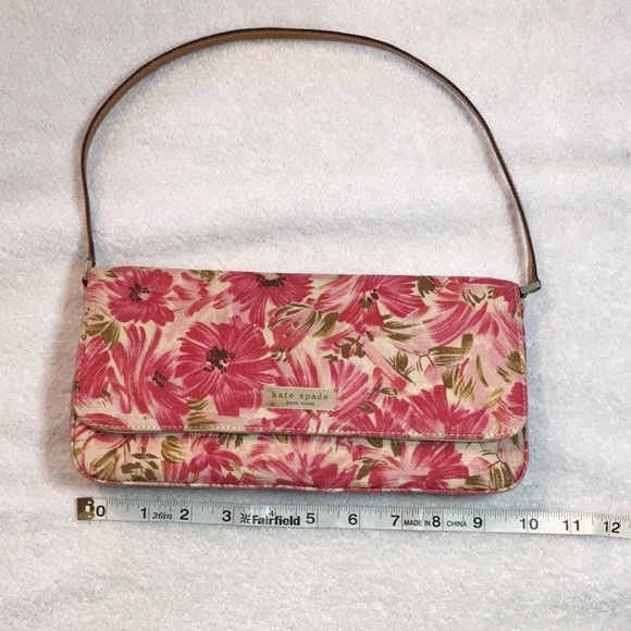 Kate Spade Charlotte Fleur pink floral linen shoulder bag - Picture 8 of 16